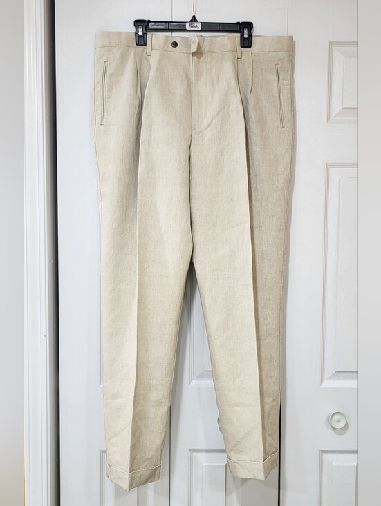 Dockers Other - NWT Dockers Men's 42 Classic Linen Cotton Pants Trousers Khakis Beige Casual
